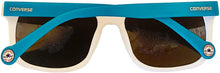 Load image into Gallery viewer, Converse Mens Matte White Blue Plastic Rectangle Sunglass, Smoke Lens H062
