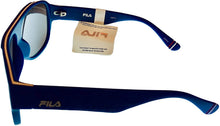Load image into Gallery viewer, Fila Mens Plastic Matt Blue Rectangle Aviator Sunglass, Flash Lens SF9346 C03A Fila
