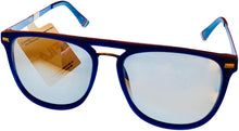 Load image into Gallery viewer, Fila Mens Matte Blue Soft Square Metal Sunglass, Flash Lens SF9341 C03X
