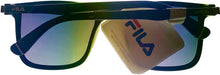 Load image into Gallery viewer, Fila Mens Black Blue Front Rectangle Sunglass, Smoke Gradient SF9286 Z42 Fila
