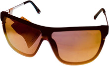 Load image into Gallery viewer, Fila Mens Matte Brown Rectangle Shield Plastic Wrap Sunglass, Flash Lens SF9343 U28V Fila
