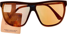 Load image into Gallery viewer, Fila Mens Matte Brown Rectangle Shield Plastic Wrap Sunglass, Flash Lens SF9343 U28V Fila
