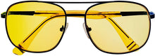 Load image into Gallery viewer, Fila Mens Blue Metal Aviator Sunglass, Yellow Lens SF9980. 0SCW Fila
