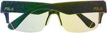 Load image into Gallery viewer, Fila Mens Dark Green Plastic Rectangle Rimless Wrap Sunglass, Flash Lens SF9340. G99X Fila
