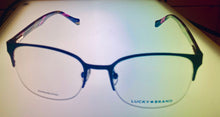 Load image into Gallery viewer, Lucky Brand Mens Ophthalmic Eyeglass Rectangle Rimless Purple Metal D105. 53mm
