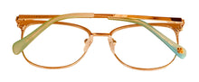 Load image into Gallery viewer, Lucky Womens Ophthalmic Eyeglass Soft Rectangle Teal Gold Metal D514 52mm
