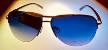 Load image into Gallery viewer, Lucky Brand Gold Mens Metal Aviator, Blue Gradient Lens Clemente
