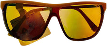 Load image into Gallery viewer, Fila Mens White Gold Rectangle Shield Plastic Wrap Sunglass, Gold Flash Lens SF9343 6VCA
