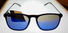 Load image into Gallery viewer, Lucky Brand Mens Black Plastic Rectangle Sunglass, Blue Flash Alexander
