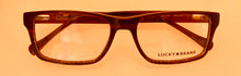 Load image into Gallery viewer, Lucky Mens Ophthalmic Brown Soft Rectangle Plastic Frame D401 55mm
