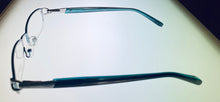 Load image into Gallery viewer, Jones New York Unisex Eyeglass Rimless Rectangle Teal Metal J136. 48mm
